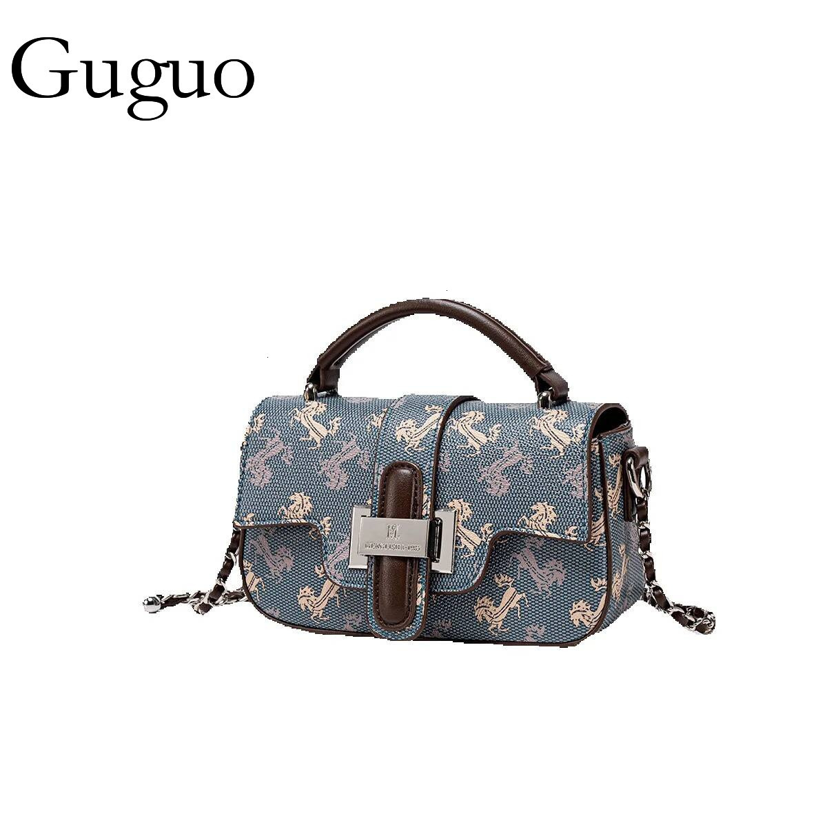 Guguo Free Shipping New Designer Bag High-end Shopping Bag Retro Chain Shoulder Underarm Bag Commuter Bag Versatile Color Series Handbag Fashionable V