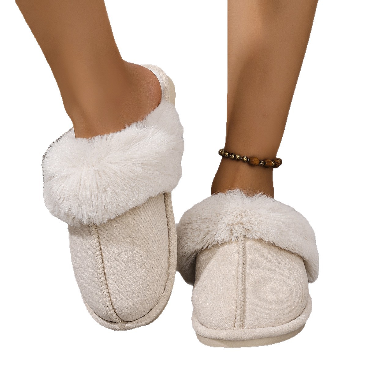 New free shipping designer Slippers Large flat cotton slippers for women in autumn winter with added plush thickened insulation for warmth