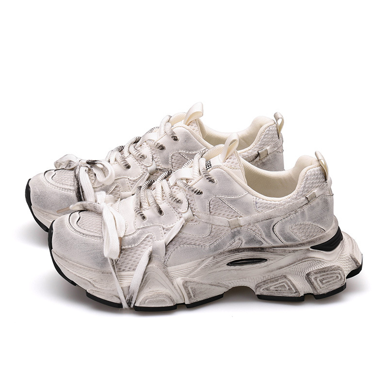 Designer men's shoes in 2025 New style casual height-increasing shoes Men's and women's running sports shoes distressed, dirty thick-so