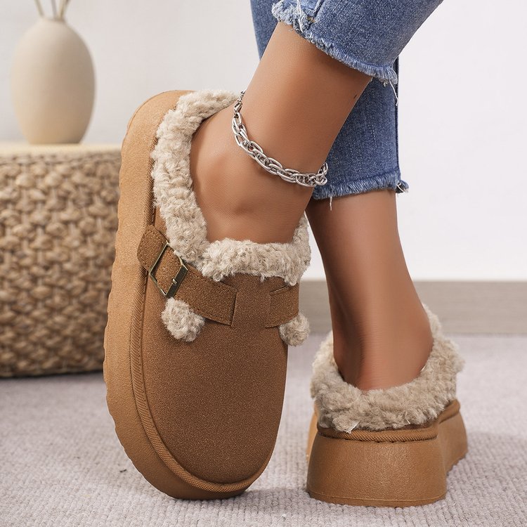 2025 Hot new free shipping designer Slippers Hairy thick soled slippers for women's fashion, with thick toe tips and plush snow boots