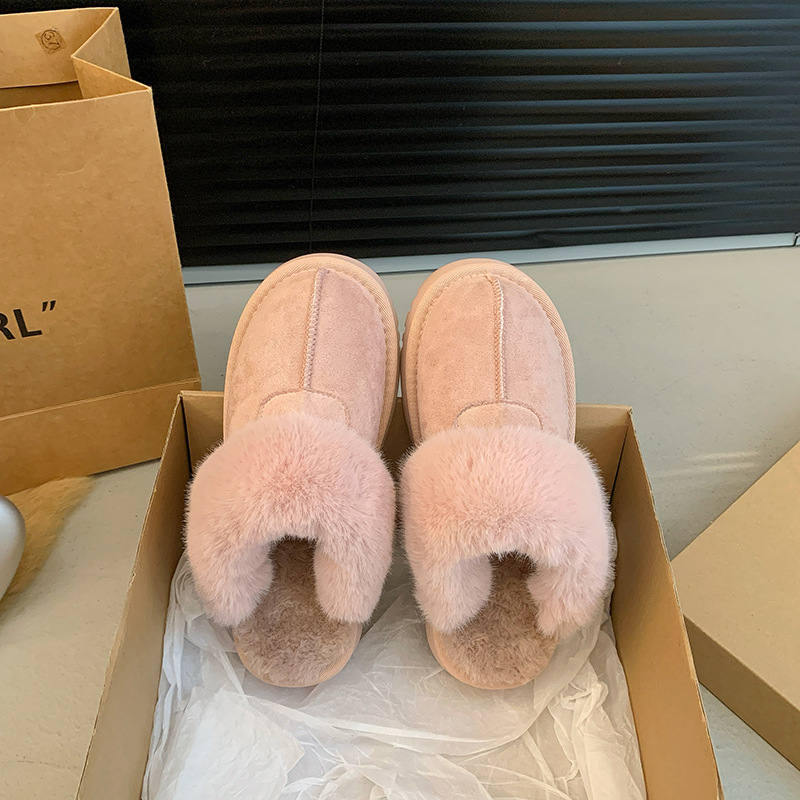 New free shipping designer Slippers Fashionable and thickened warm fur shoes for women's outdoor wear, autumn and winter cotton shoes