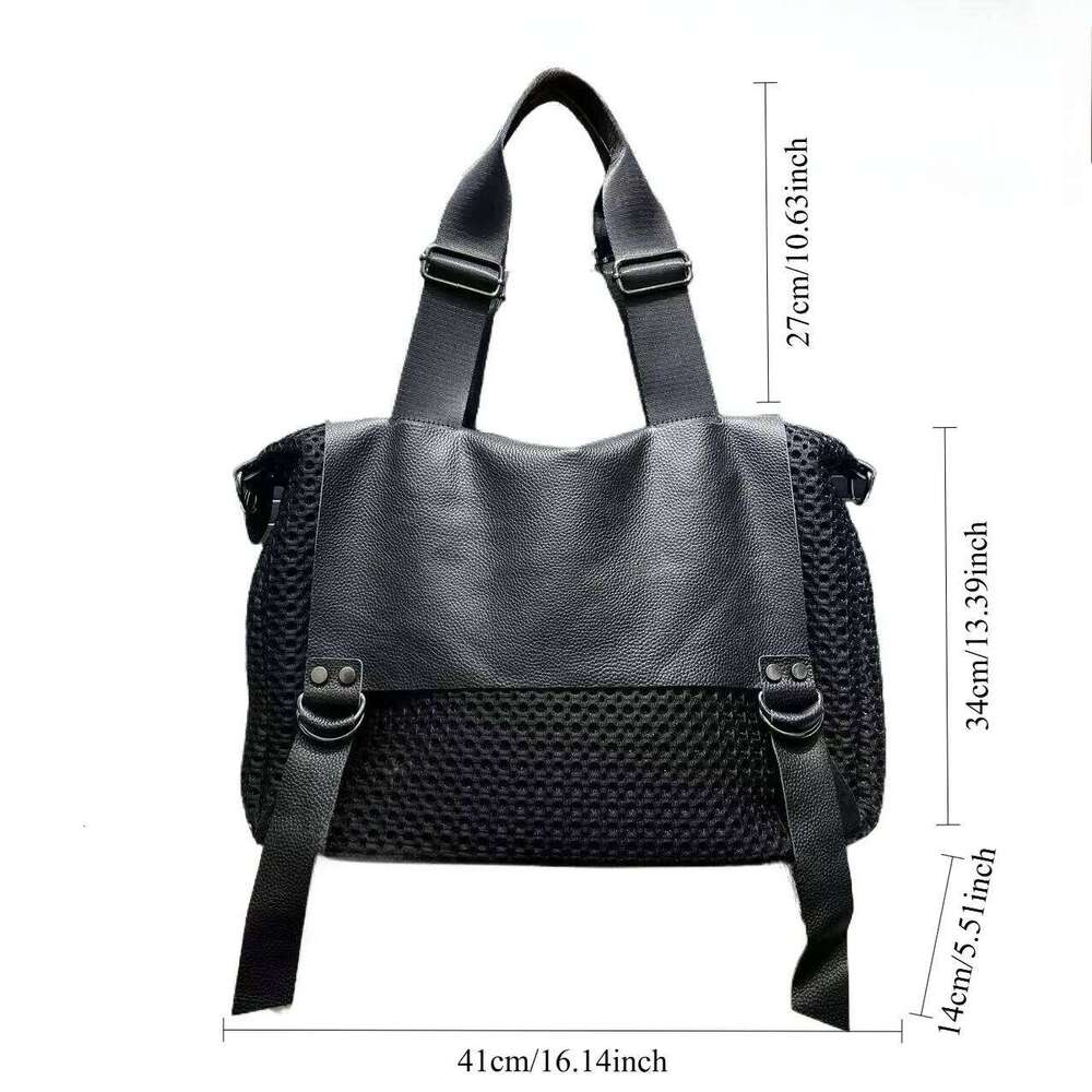 Ladies' Fashionable Retro Mesh Tote With Large Capacity And Personalized Splicing, Single Shoulder Diagonal Cross Bag