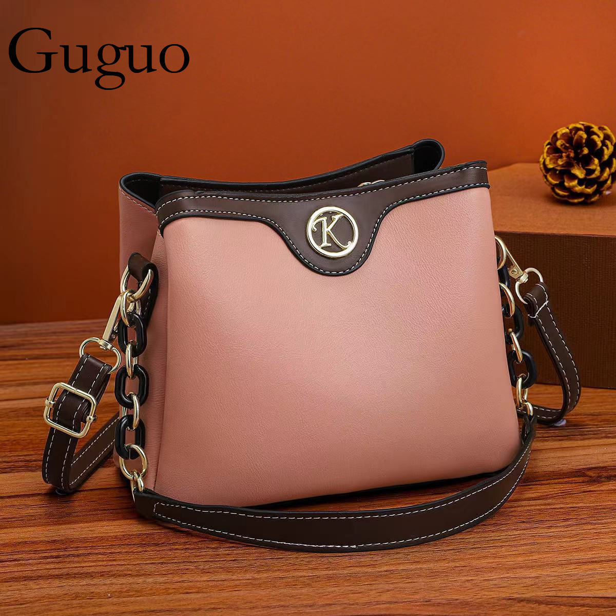 Guguo Free Shipping New Designer Bag High-end Shopping Bag Fashion Retro Bucket Bag From Manufacturer Trendy Large Capacity Shoulder Crossbody Bag Who