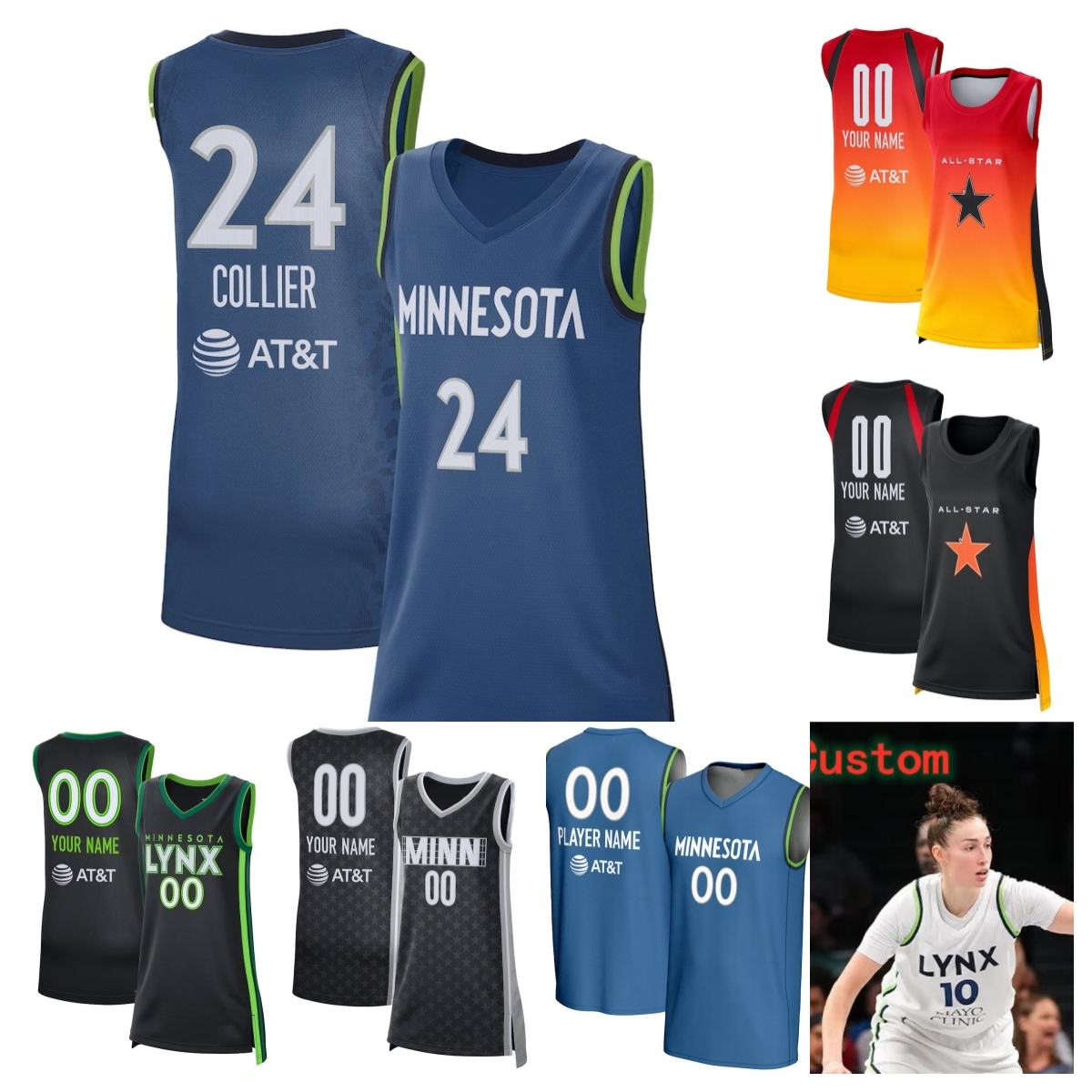 Lynx Jersey Basketball Napheesa Collier Kayla McBride Courtney Williams Maria Kliundikova Anastasiia Olairi Kosu Jaylyn Sherrod Camryn Taylor Men Women Youth