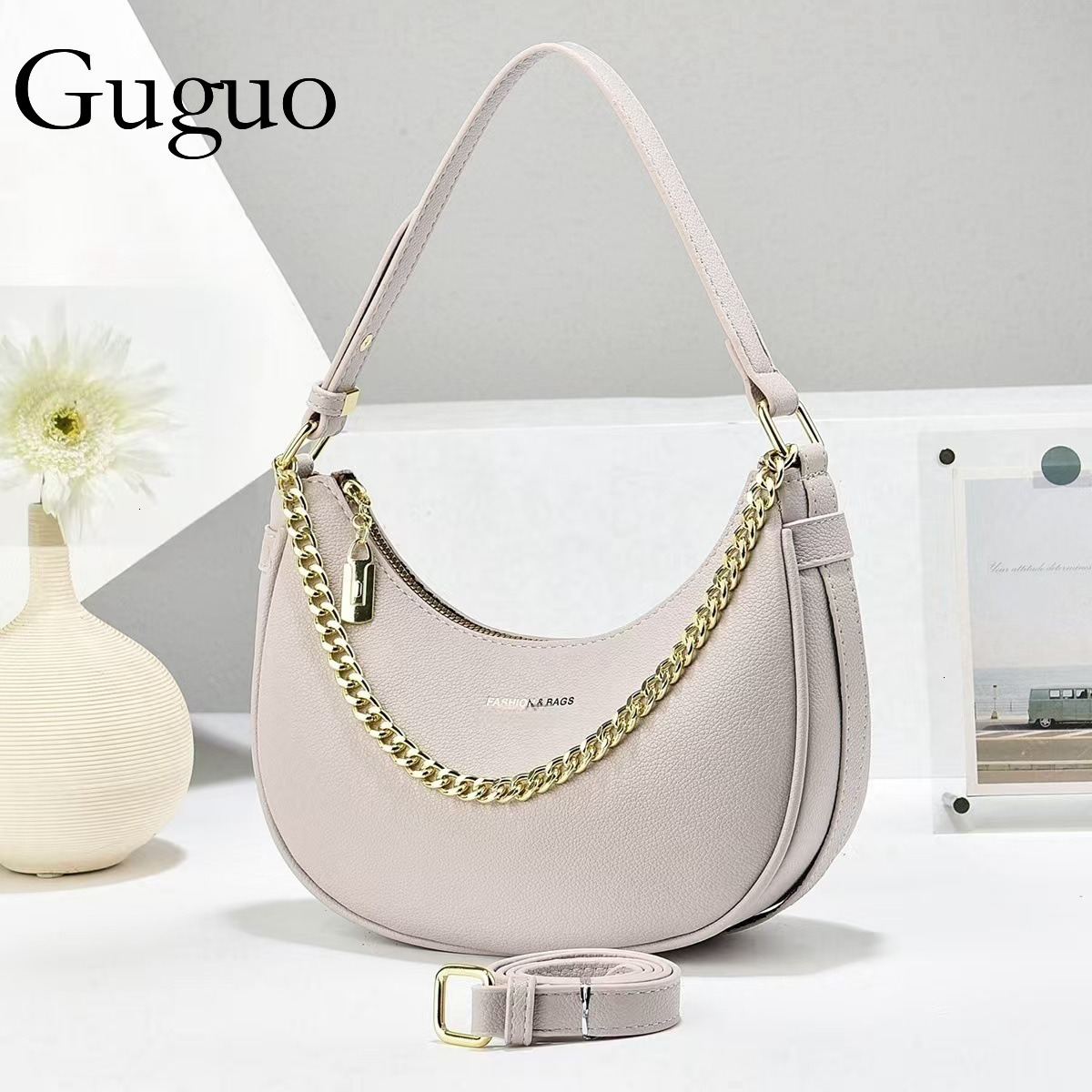 Guguo Free Shipping New Designer Bag High-end Shopping Bag Trade Elegant Simple Trendy Niche Dumpling Bag Large Capacity Trendy Personality Women'