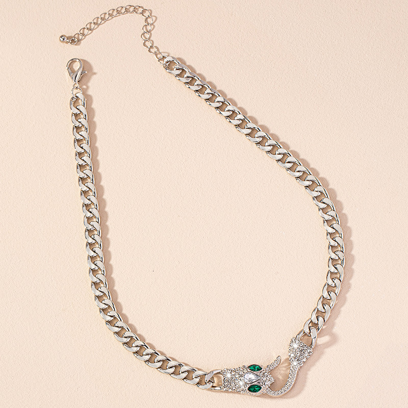 Luxury Brand Designer Jewelry European And American Hip-Hop Fashion Zodiac Snake Pendant Necklace For Women, Internet Celebrity Personality Punk Light