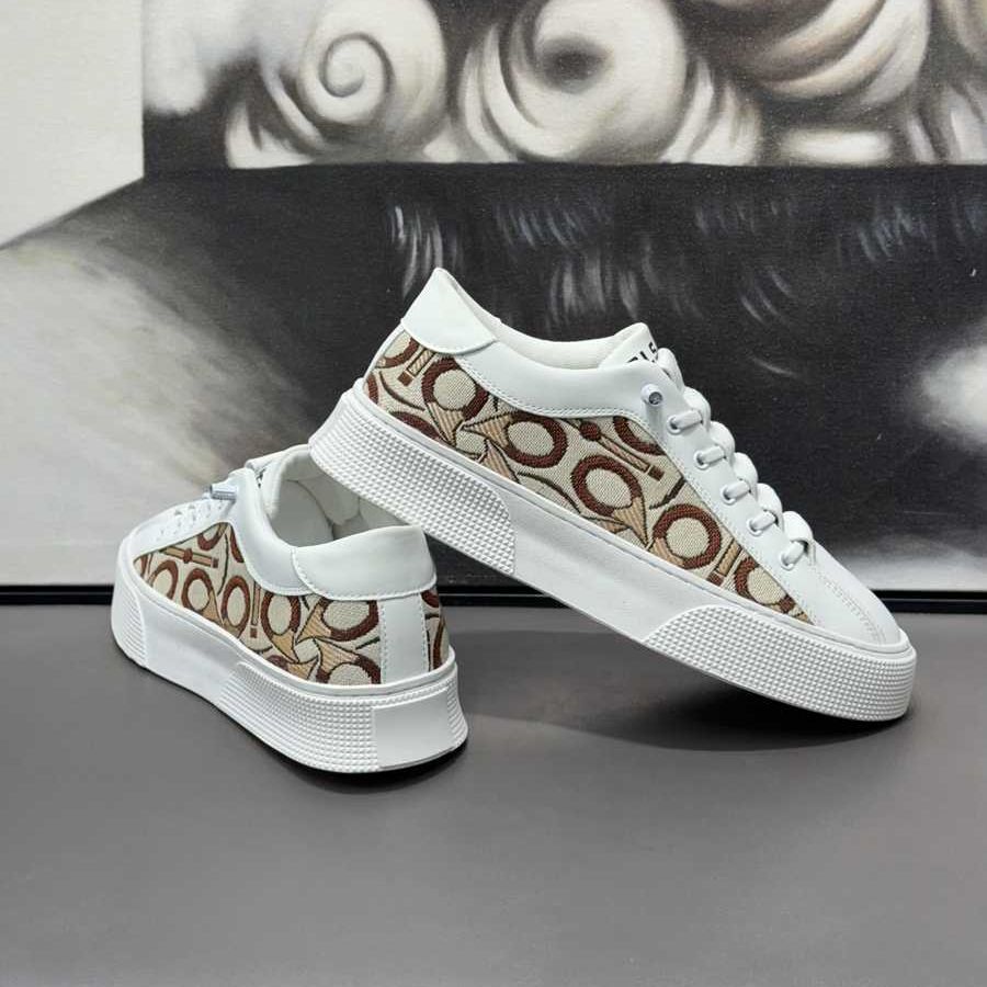 Free shipping Casual embroidered printed trendy soft soled breathable board one foot on white men's shoes dh1103675481