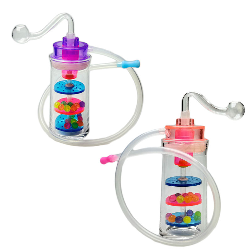 Goodsstore 5 Inch Plastic Acrylic Oil Burner Bong Smoking Water Pipes with 2 Pcs Glass Oil Burner Pipe