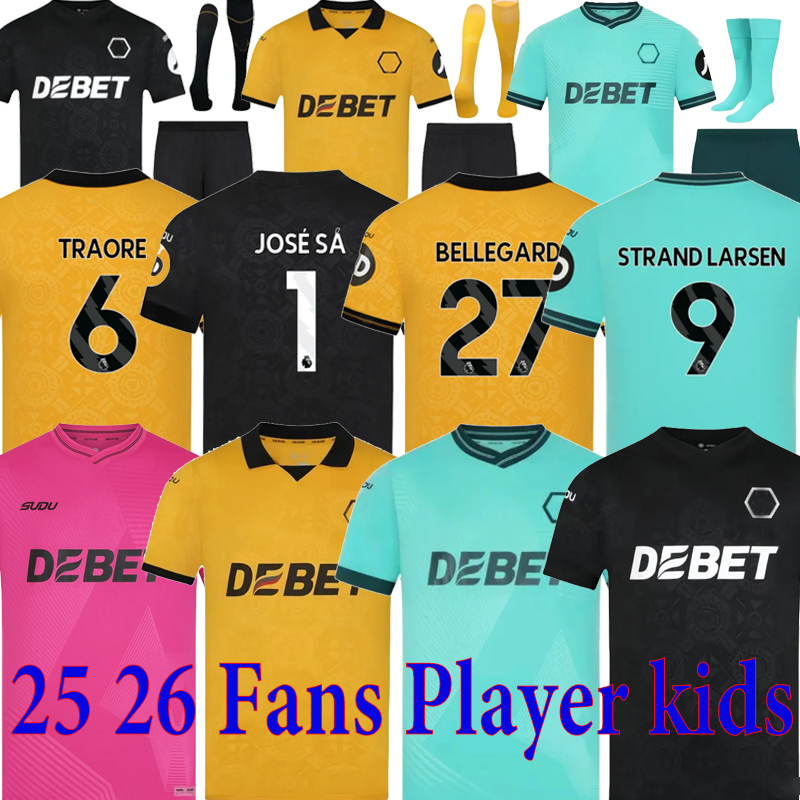25 26 WoLvErHaMpToNes WoLvEs 70th soccer jerseys CUNHA STRAND LARSEN GUEDES MUNETSI SARABIA BELLEGARDE DOYLE ANDRE HEE CHAN DAWSON 2025 men kids Kits football shirt