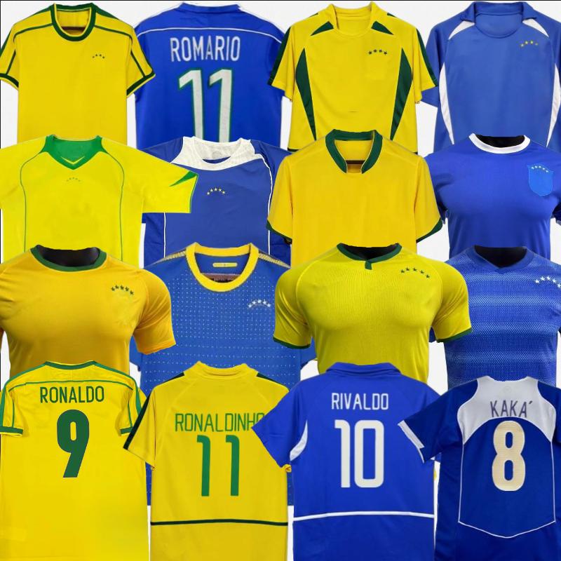 1998 Brasil soccer jerseys retro shirts 2002 KAKA RONALDO Ronaldinho 2004 jersey Carlos Romario camisa de futebol BraziLS 2006 2010 24 25 26 home RIVALDO Bebeto 1994