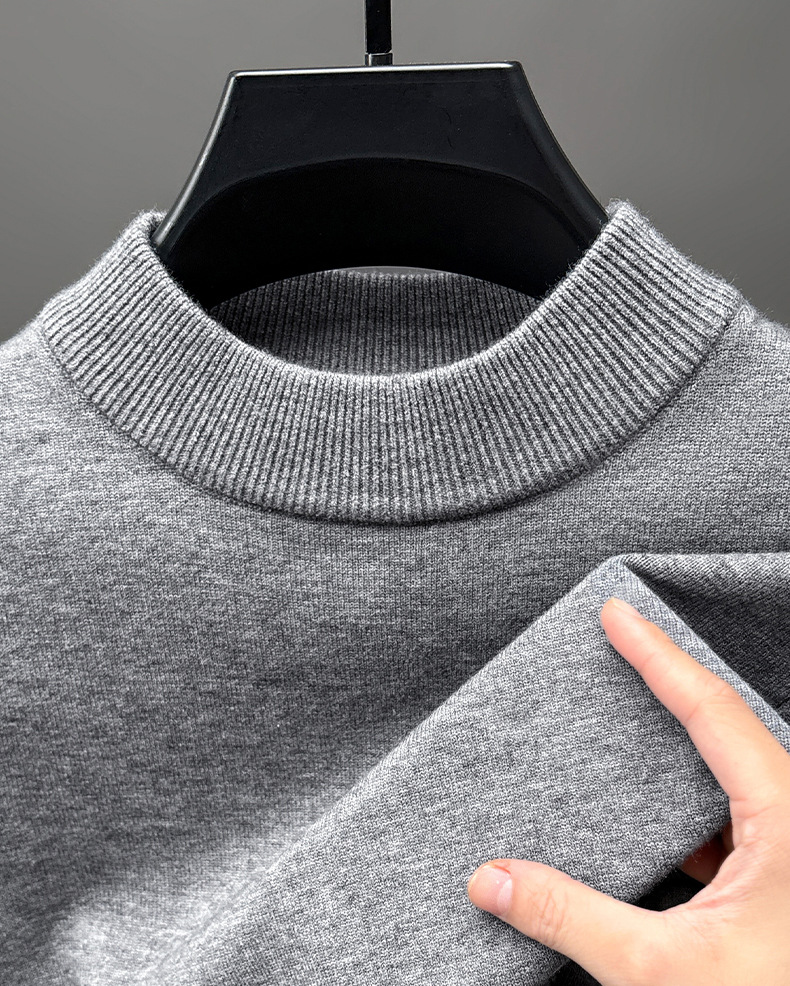 mens solid color longsleeve halfhigh collar 30 wool sweater casual stylish versatile and skinfriendly mens knitwear