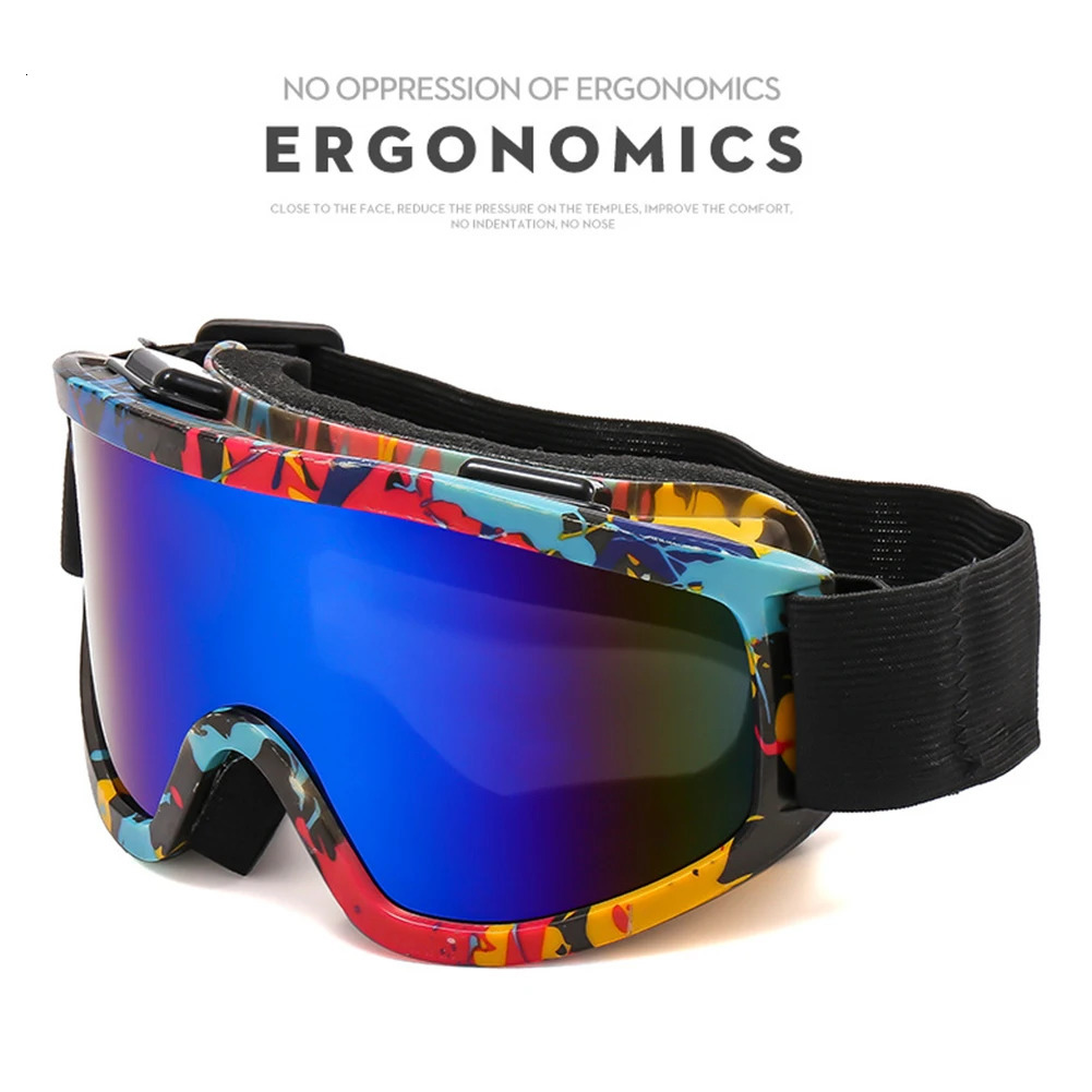 Large Frame Ski Goggles with Colorful Lens AntiCollision AntiGlare Outdoor Sport Snow Snowboard for Snowboarding Skiing 250906