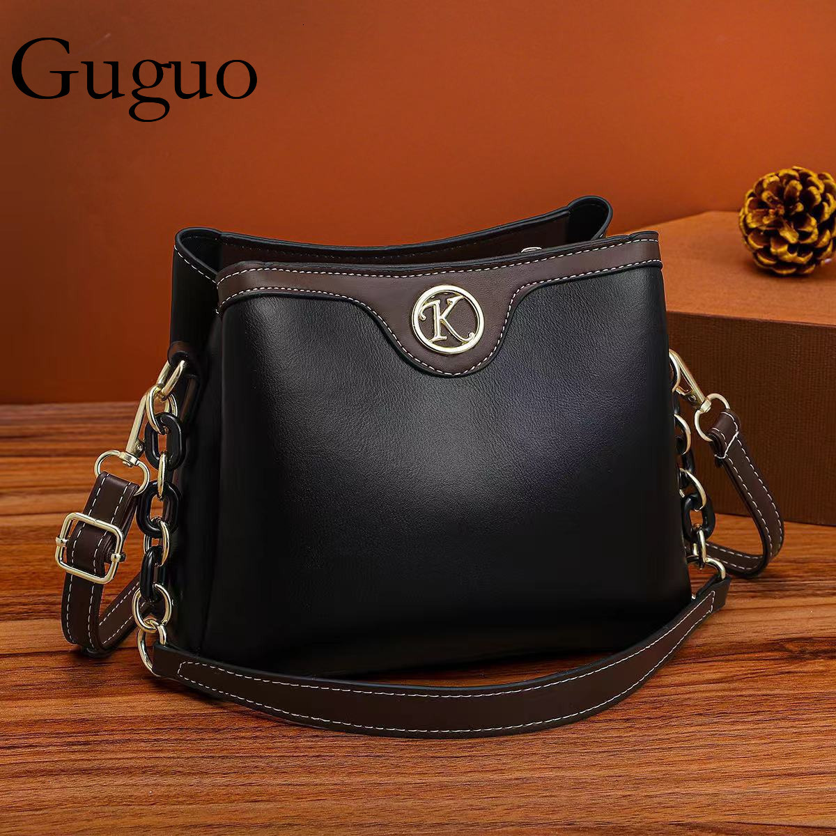 Guguo Free Shipping New Designer Bag High-end Shopping Bag Fashion Retro Bucket Bag From Manufacturer Trendy Large Capacity Shoulder Crossbody Bag Who