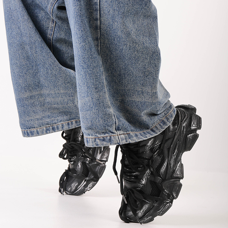 Designer men's shoes in 2025 New style casual height-increasing shoes Men's and women's running sports shoes distressed, dirty thick-so