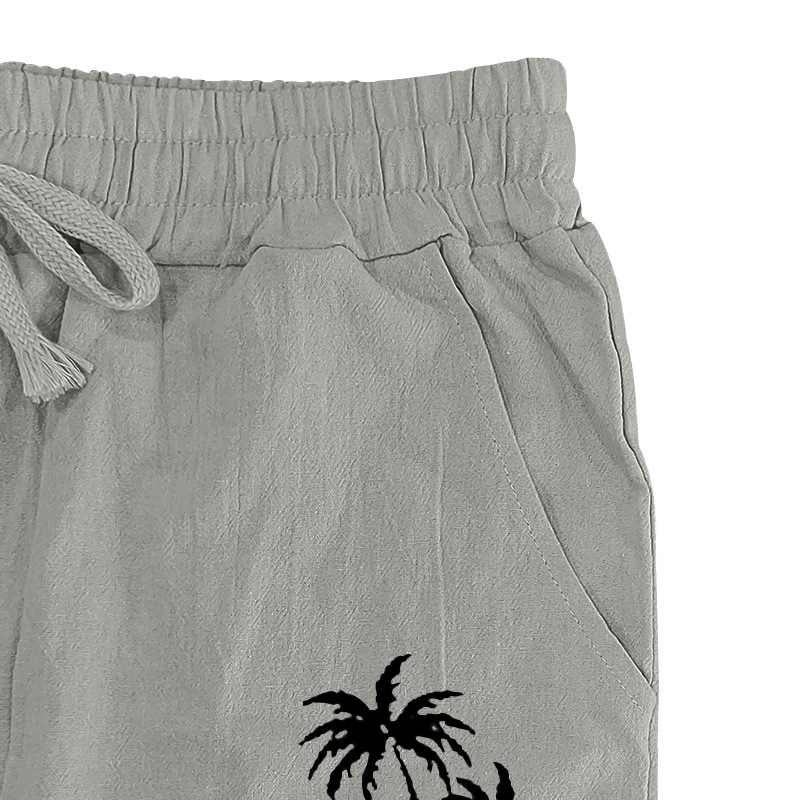 Men's Beach Pants Joggers Streetwear Cotton Linen Sweatpants Casual Pants Hawaiian Vacation Loose Summer Long European size: S-3XL