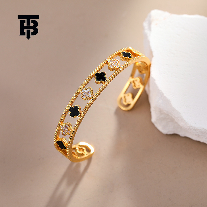 TB BHULAMTE Designer Luxury Zircon And Gemstone Gold Silver Bracelet Elegant Design Suitable For Any Outfit Sparkling Exquisite Women's Jewelry