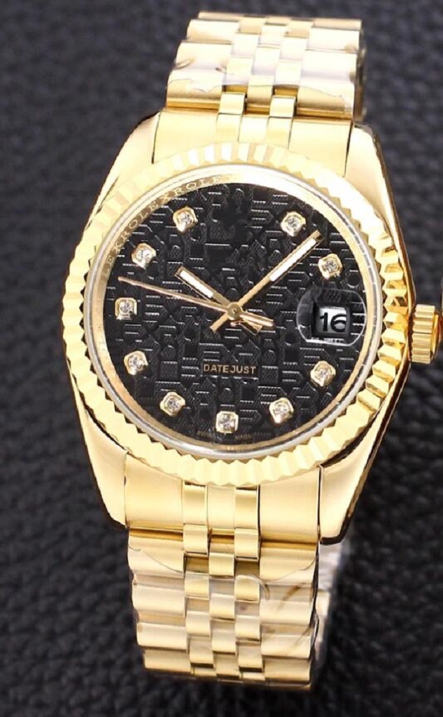 ROL Luxury mens womens Log Tooth Ring Series Top Automatic Mechanical Movement, Watch with Top Coating Crystal Mirror watch Stainless steel strap wristwatch #261