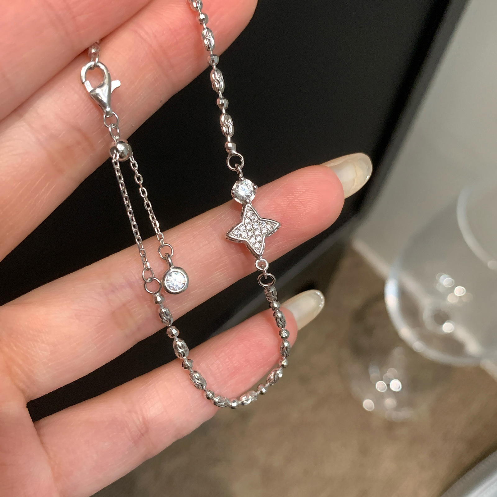 Double-Sided Zircon Star Light Versatile High-End Feel Bracelet Niche Temperament Fashion Exquisite Jewelry for Women - view 7