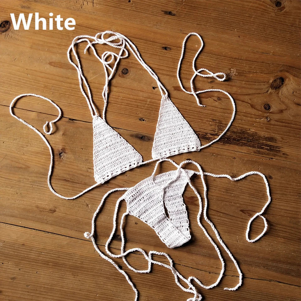 Hand Crochet Bikini Set WomenS Sexy Beach Swimwear Bohemian Swimsuit Sportswear Swimming Equipment For Summer Beach Party 250906