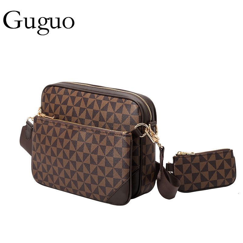 Guguo Free Shipping New Designer High-end Shopping Three-piece Set Printed Men's Easy-to-coordinate Retro Small Square Single Shoulder Bag Trendy