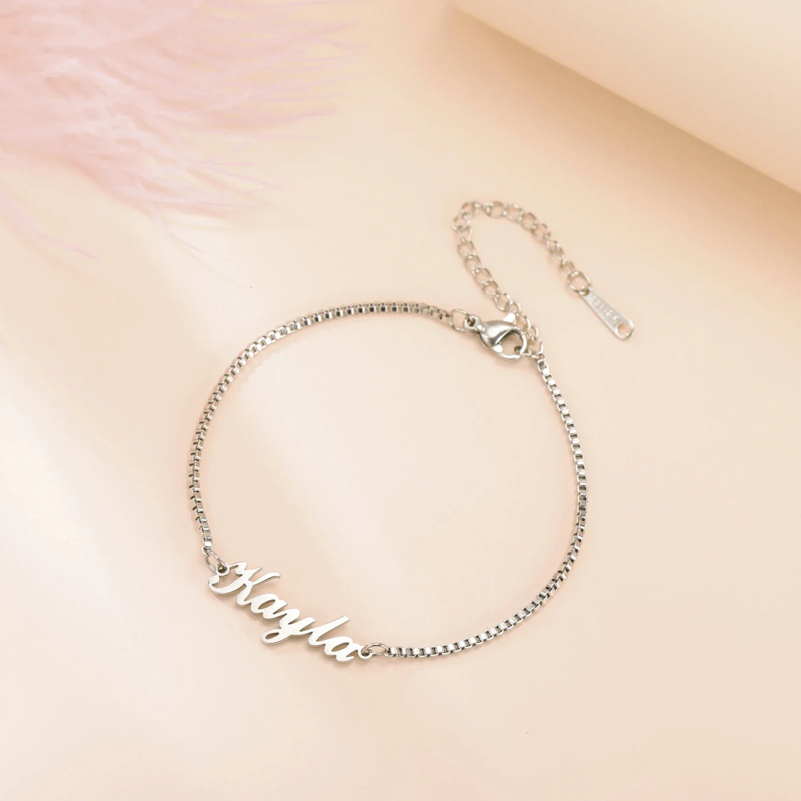 Women Girls Personalized Name Bracelet Stainless Steel Box Chain Letter Customized Charm Bracelets Unique Custom Jewelry Gift 250906