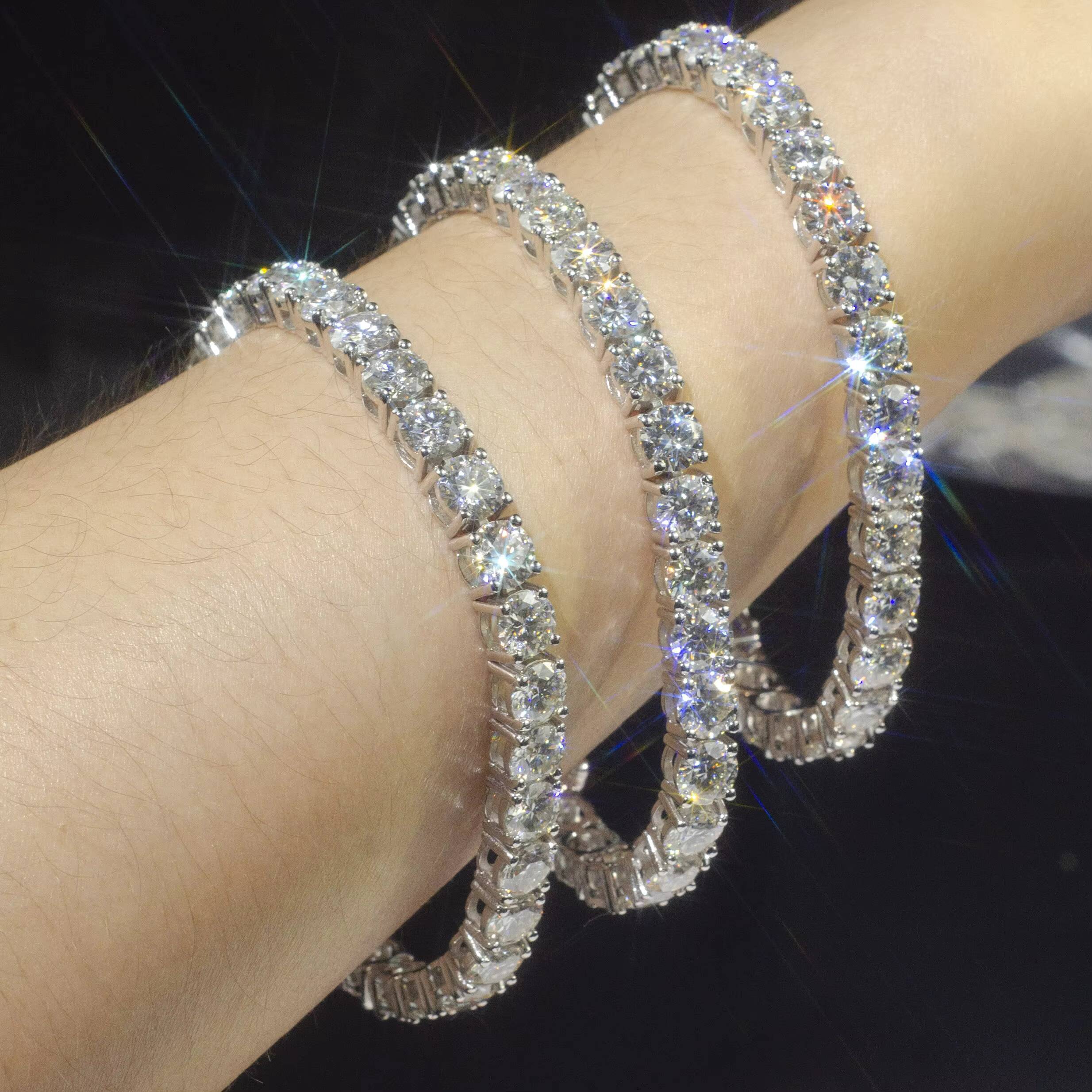 Cheapest Price Hip Hop 925 Silver Gra VVS Moissanite Diamond Tennis Chain 3MM 4MM 5MM Necklace Bracelet Men Women Fine Jewelry