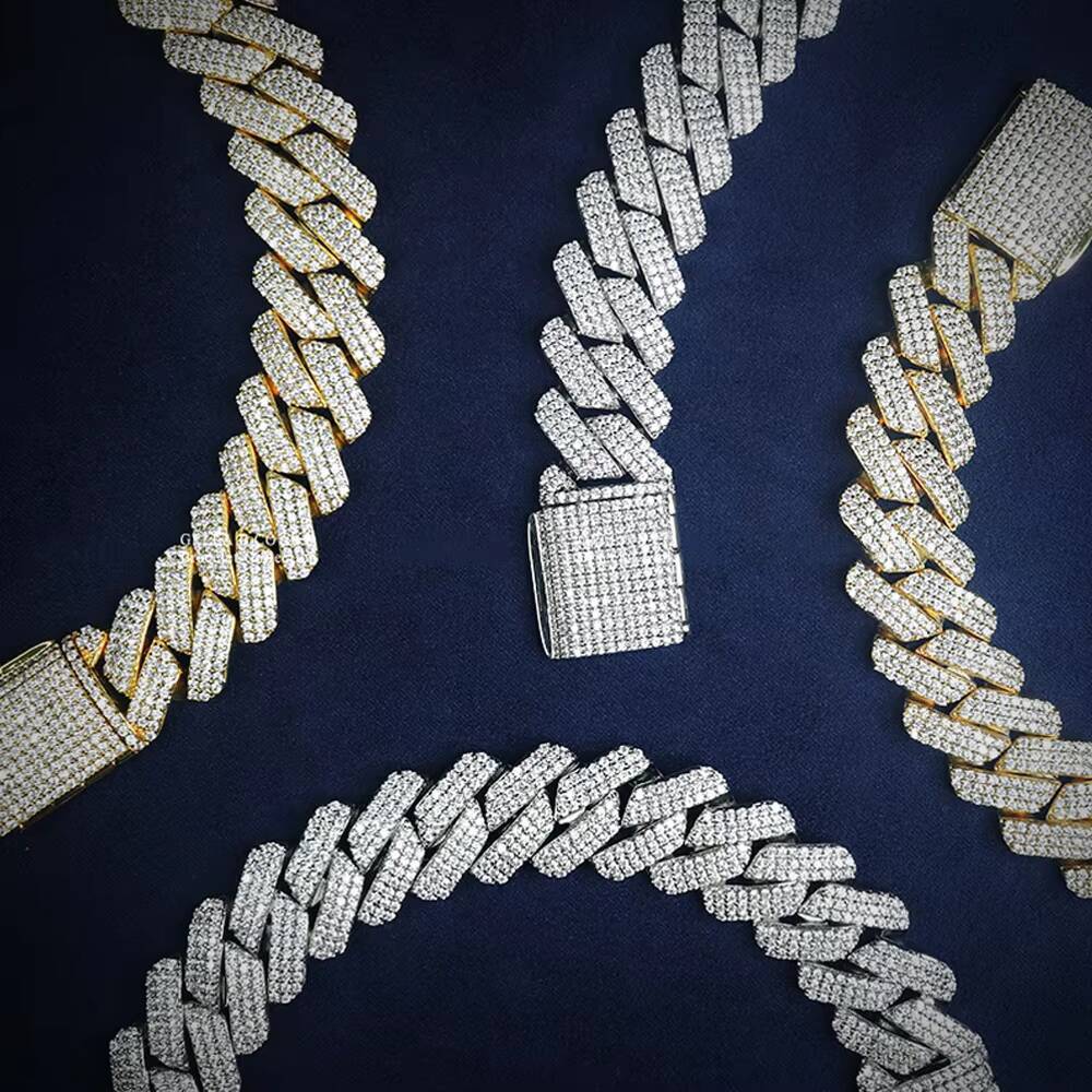Wholesale Factory Deal on Customized 16MM Moissanite Cuban Link Chain for Mens Bold Statement