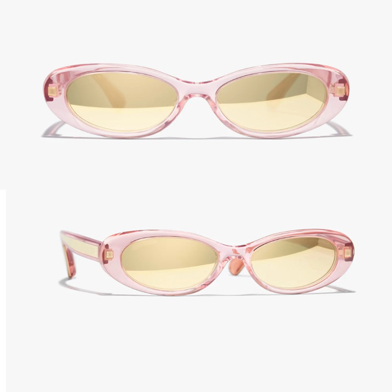 Designer oval sunglasses for women fashion plated gold coated quality 9175 outdoor UV luxury glasses