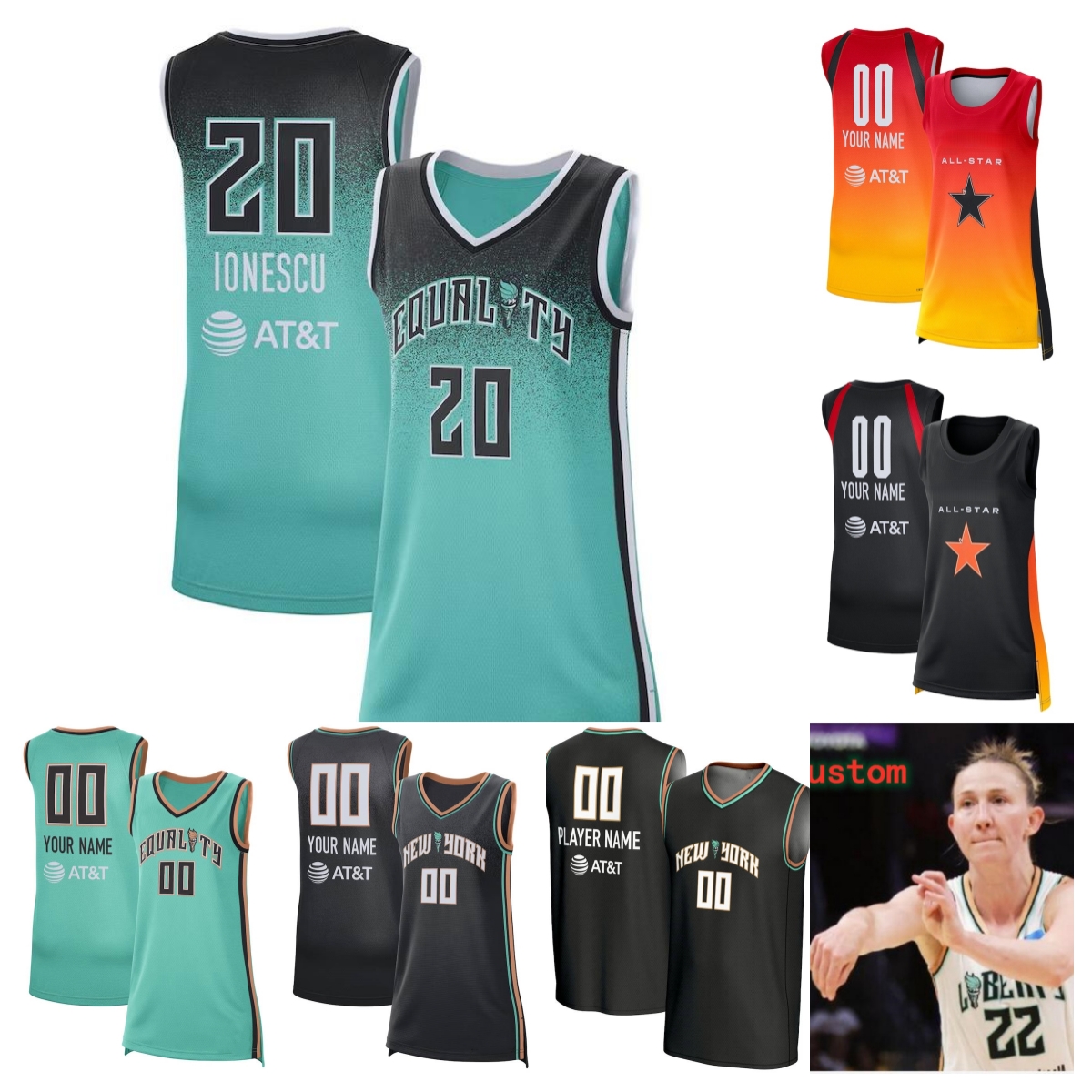 Sabrina Ionescu Liberty Jersey Basketball Breanna Stewart Jonquel Jones Emma Meesseman Natasha Cloud Leonie Fiebich Kennedy Burke Marine Johannes Men Women Youth