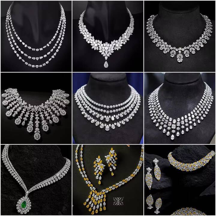 Custom Radiant Cut Vvs Lab Made Diamond Necklace Exquisite White Gold 925 Sterling Silver Cushion Chain Fine Women Jewelry