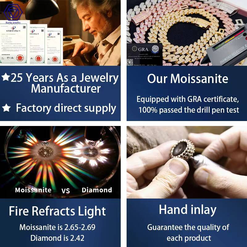 Rarity in Stock Iced Out Bling Diamond Hip Hop 12mm Wholesale Moissanite Chain Cuban Jewelry for Man Cuban Link Chain