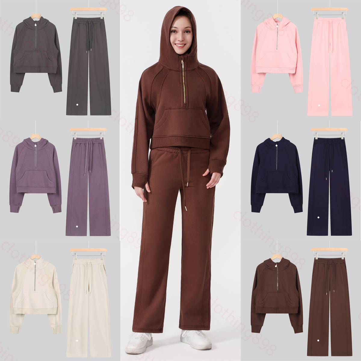 yoga sets tracksuit women hoodie yogawomen top Fitness running set beautiful doublet Casual sweatshirt and loose trousers Sporty and comfortable clothing
