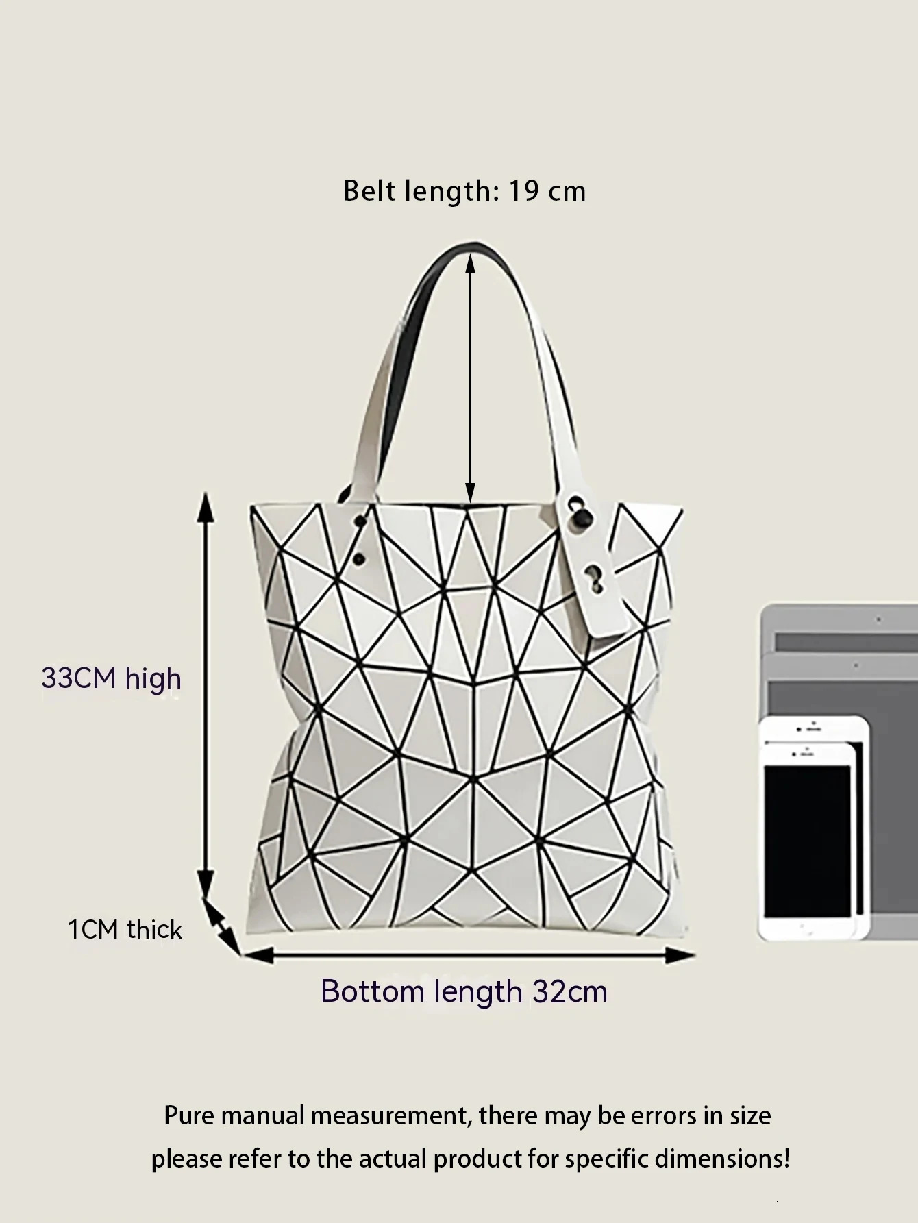 Geometric pattern tote bag stylish shoulder fashionable handbag suitable for daily use casual 250906
