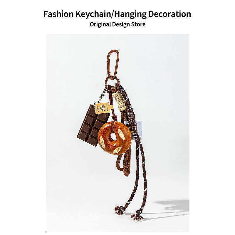 DHEssentials 2025 Spring Ins Miu Style Bag Charm Bread & Chocolate 4 Piece Keychain Set
