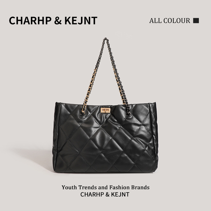 CHARHP&KEJNT large capacity tote female rhombus chain armpit commuter single shoulder bag