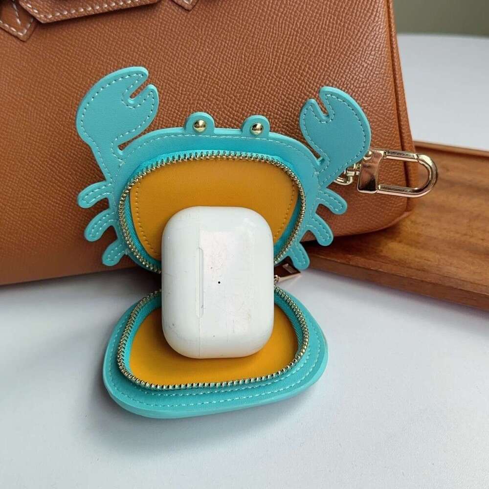 DHEssentials 2025 Winter Crab Bag Ornament, PU Earphone Case/Keychain/Lipstick Coin Purse/Car Decor, 7 Colors, Urban Minimalist, Wholesale