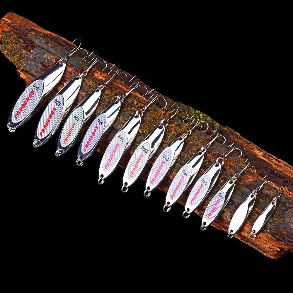 PRO BEROS 3g60g Metal Spinner Spoon trout Fishing Lure Hard Bait Sequins Noise Paillette Artificial small hard sequins 250906