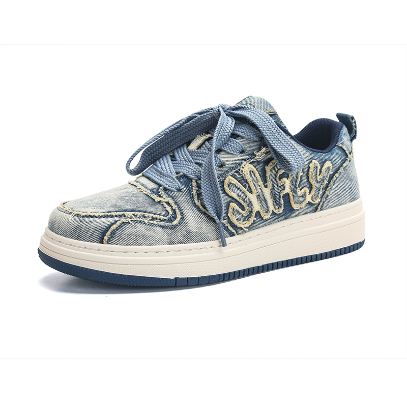 Board shoes versatile trendy shoes casual height increasing sports shoes autumn new denim breathable versatile low top casual sports shoes designer sh