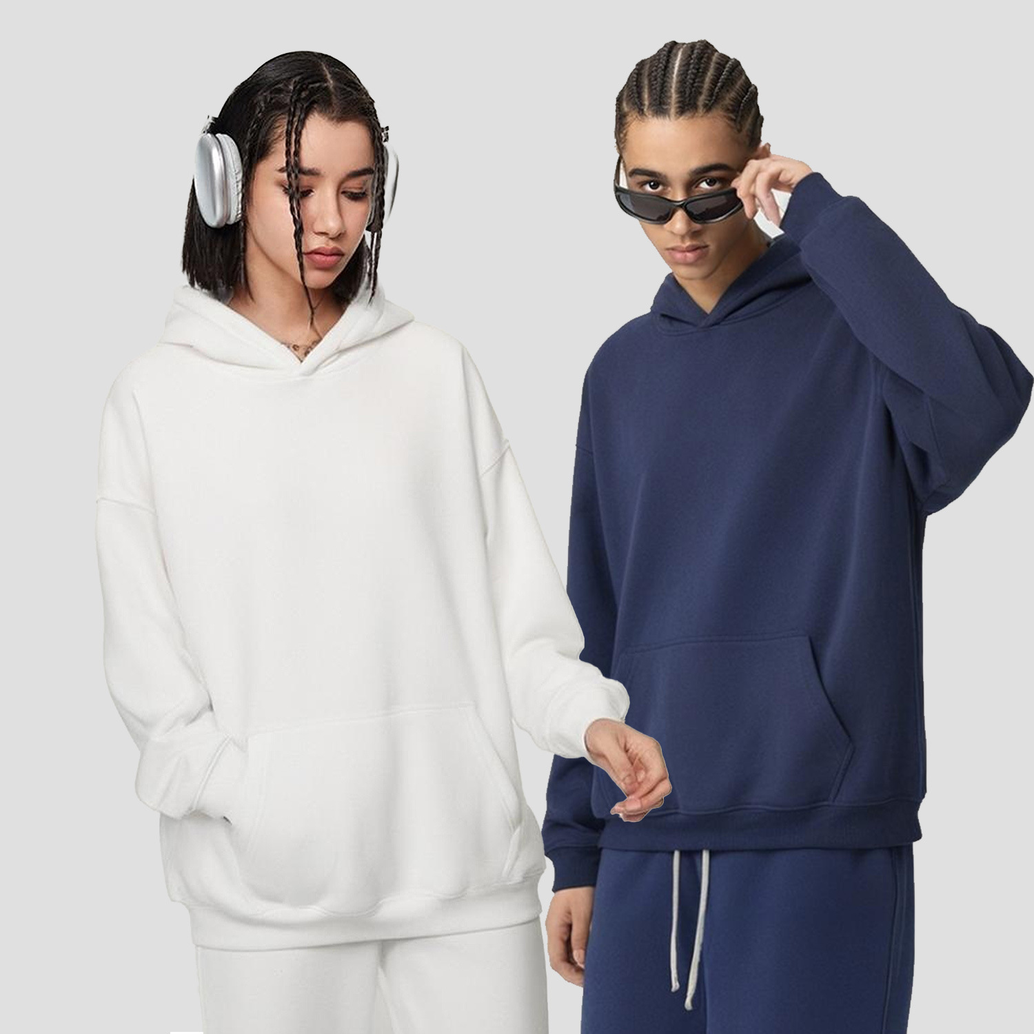 Logo Print Unisex Blank Cotton French Wool Sweatshirt Men's Hoodie