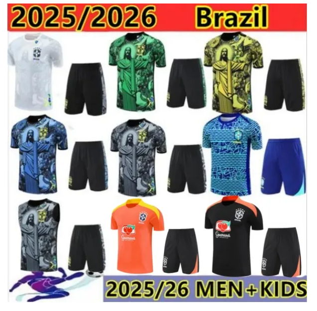 2025 2026 brazil tracksuit soccer jersey G.JESUS COUTINHO brasil Camiseta de futbol RICHARLISON 25 26 Brazil football shirt maillot kids kit training suit