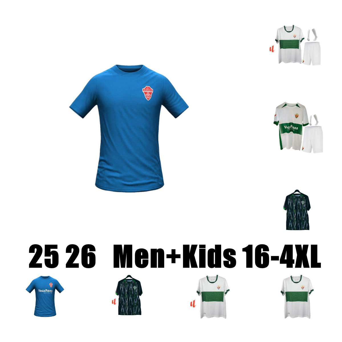 2025 2026 ELCHE CF Soccer Jerseys RODRIGUEZ camisetas de futbol FIDEL Custom Home Away CALVO MILLA Men Kids Qasmi Nino maillots de Football Shirt JOSAN FOLCH Uniforms