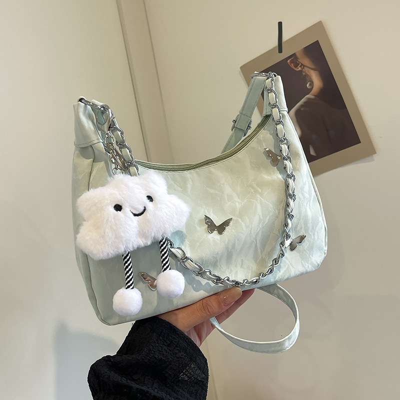2025 autumn new French niche design fashionable versatile elegant shoulder bag cute bow fold women's crossbody bag bag designer bag