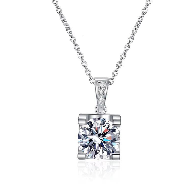 Classic New Cow Head Vvs D Color 1CT Moissanite Diamond Pendant S925 Sterling Silver Necklace for Women Gift