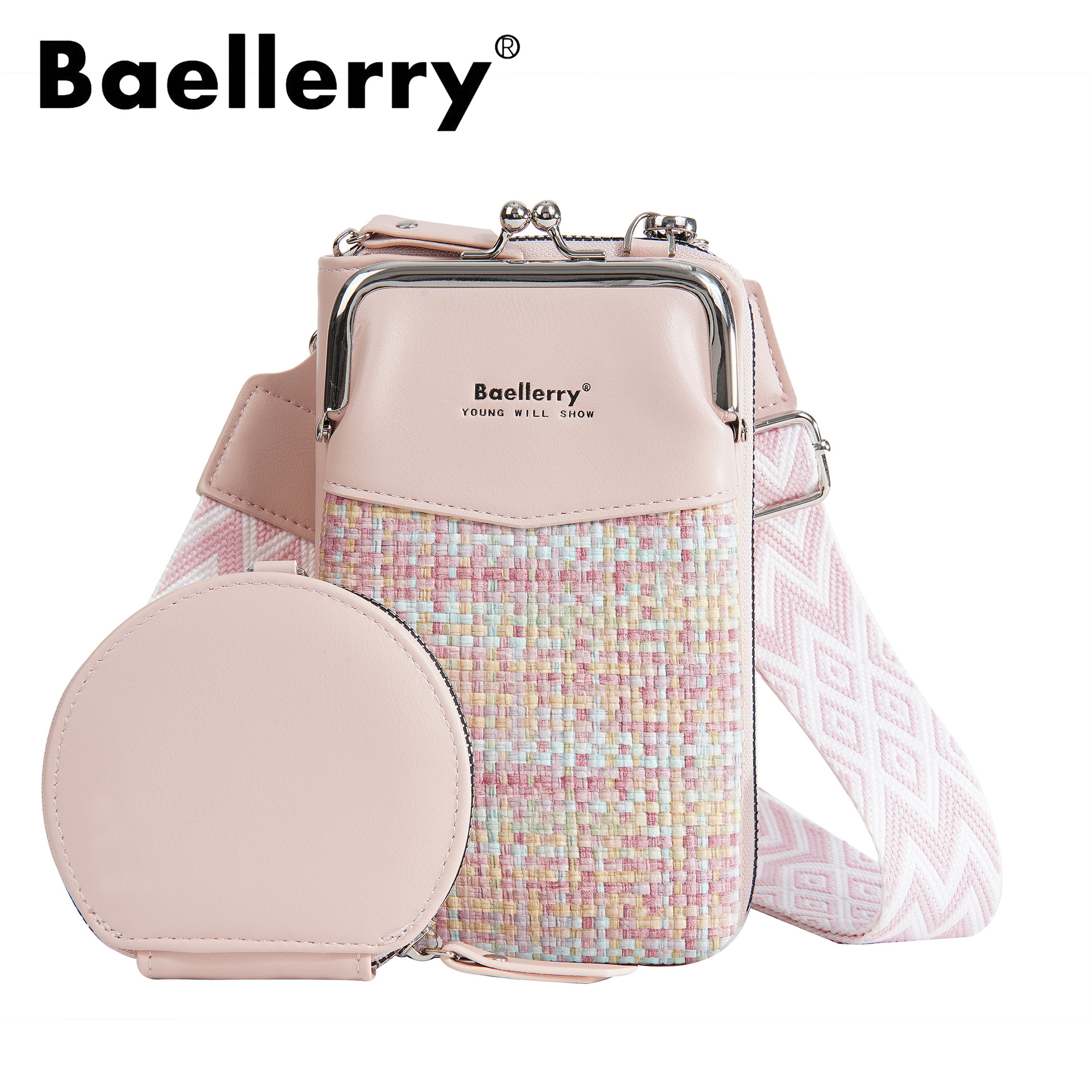 The 2025 hot new baellerry phone bag is a versatile crossbody single-shoulder bag with contrasting colors