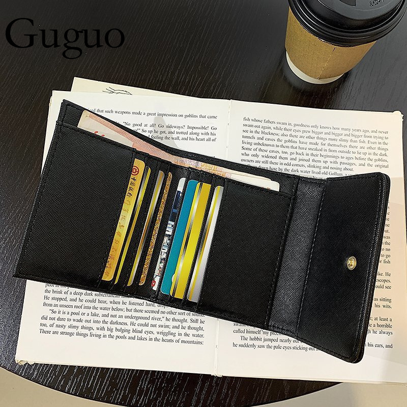 Guguo Free Shipping New Designer Shopping Bag Niche Design High-end Small Diamond Pattern Wallet Multi-card Slot Coin Purse For Women
