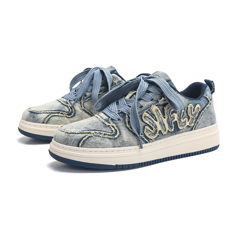 Board shoes versatile trendy shoes casual height increasing sports shoes autumn new denim breathable versatile low top casual sports shoes designer sh