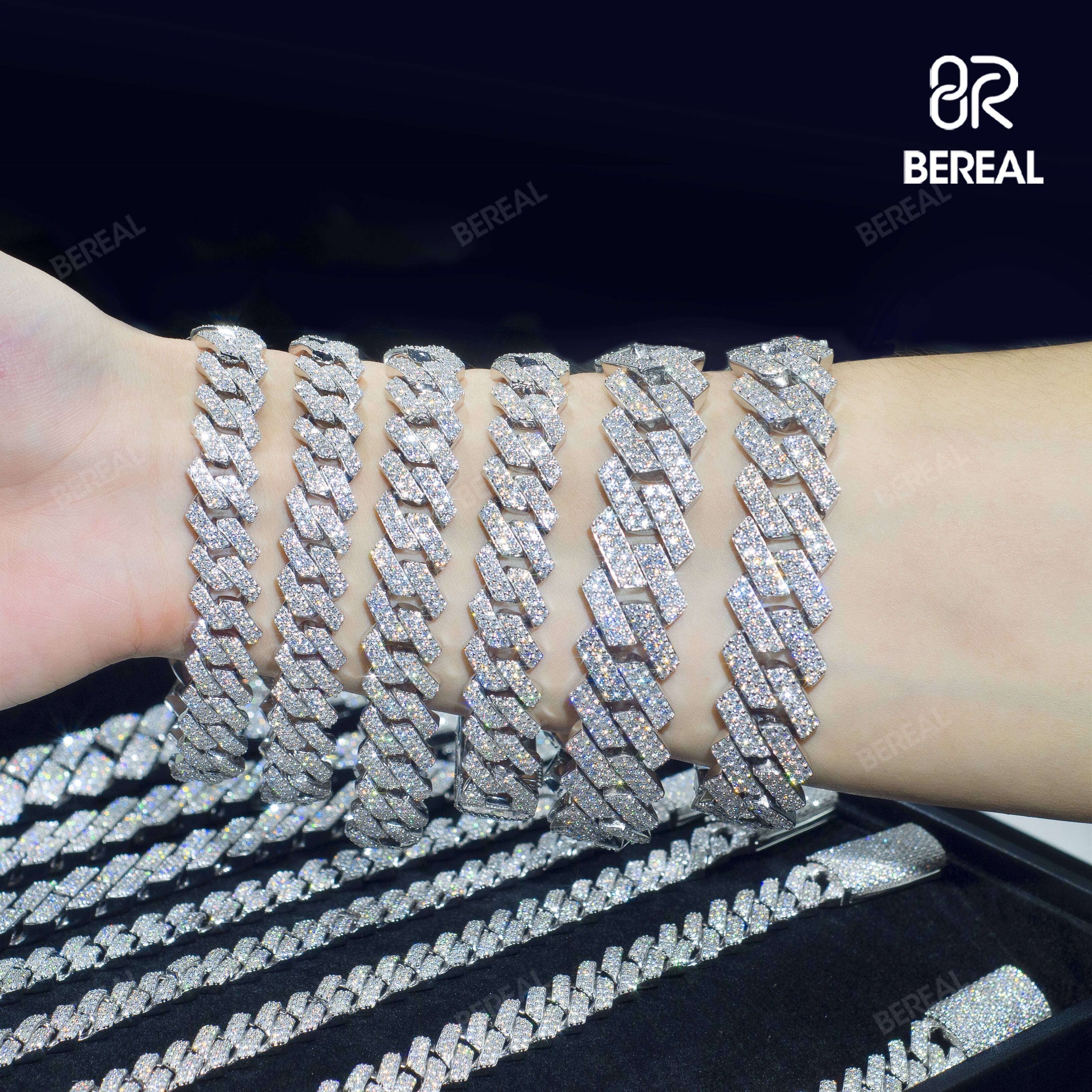 14MM VVS Diamond Cuban Chain Bracelet Wholesale Style Accessory for Unique Taste