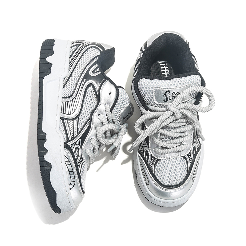 New board shoes for autumn, breathable and versatile men's shoes, niche soft soled casual shoes, thick soled bread shoes for men and women