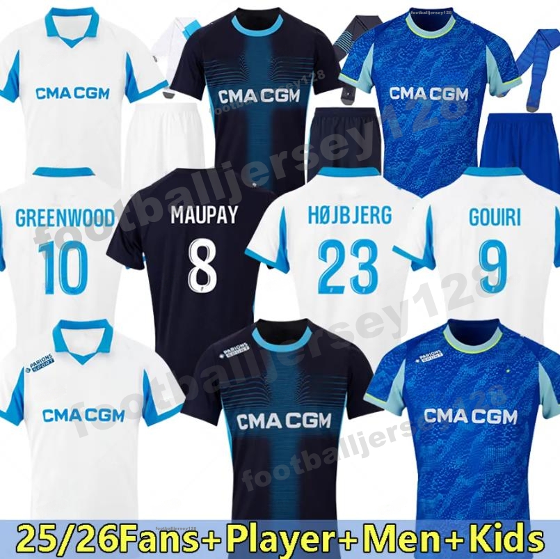25 26 maillot de foot GREENWOOD 125th Anniversary Soccer jerseys OUNAHI harit 2025 2026 OM man and KIDS football shirt hommes enfants BALERDI RONGIER FANS player