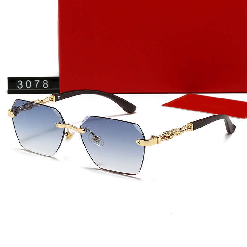 New Unisex Frameless Driving Travel Vacation Glasses Fashion Trendy Casual Sunglasses 3078 860